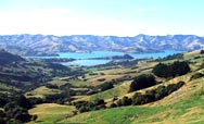 view of Akaroa harbour from summit road